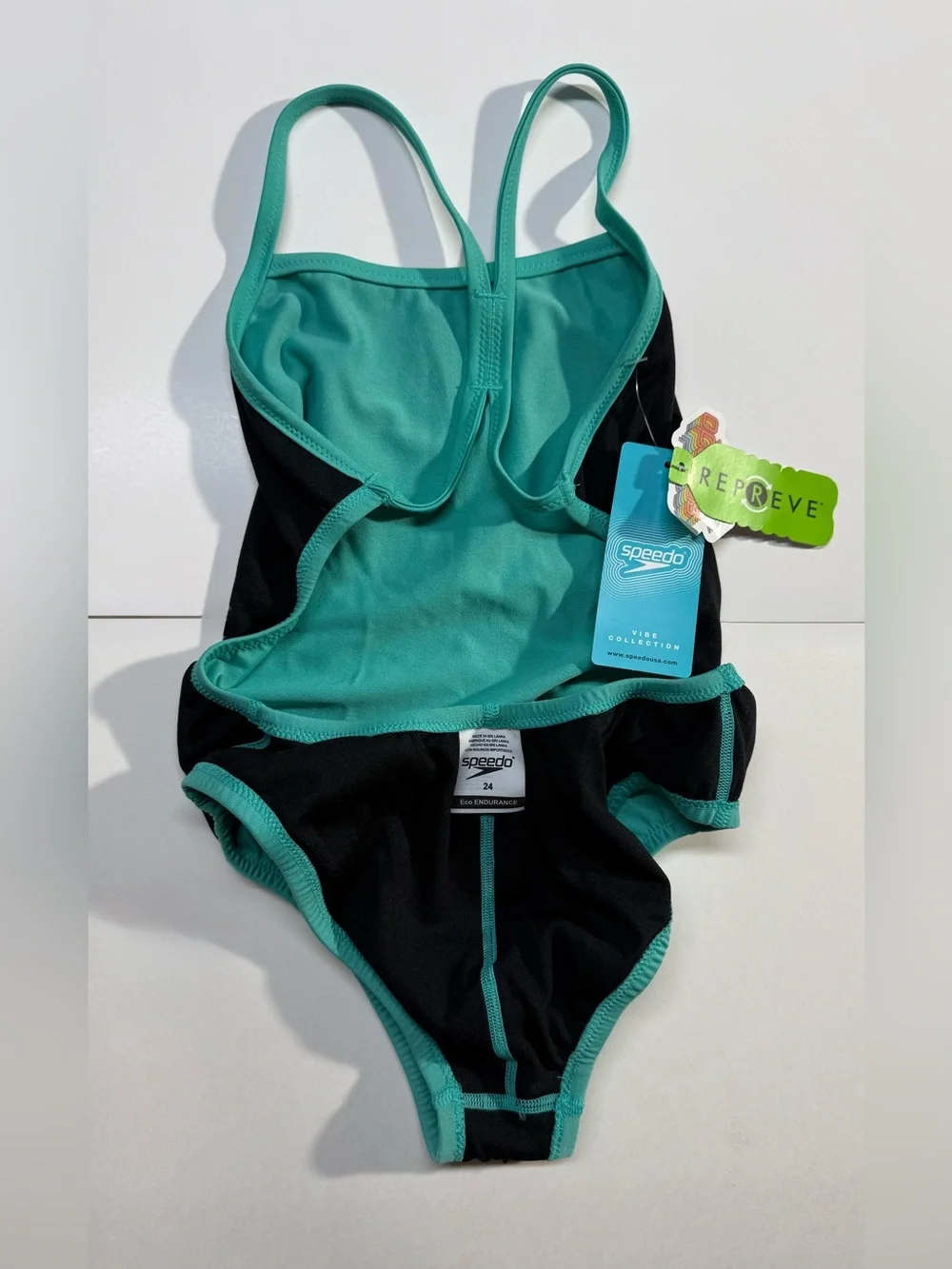 Speedo Endurance girls Teal One-Piece Swimsuit size 24 nwt